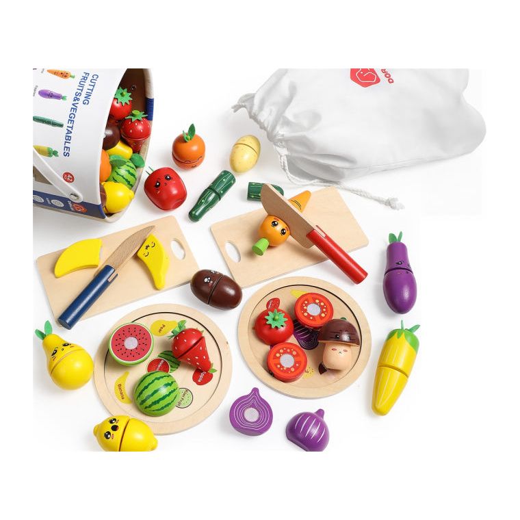 Speelgoed snijset hout Groente en Fruit