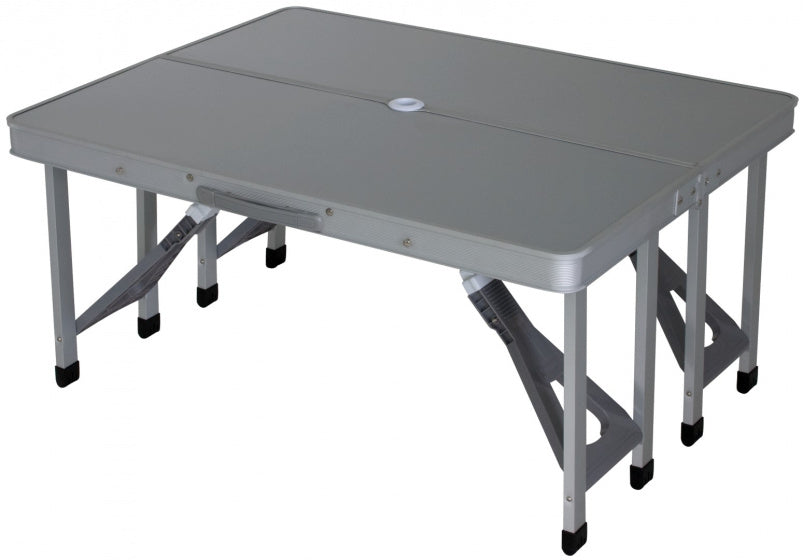 campingtafel Limoux 86 x 68 cm aluminium grijs