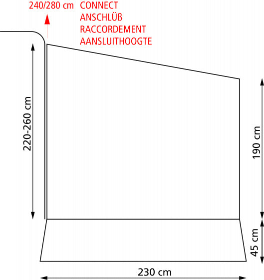 luifeltent Narvik 350 220 x 230 cm polyester grijs