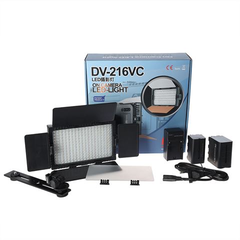 Falcon Eyes Bi-Color LED Lampenset Dimbaar DV-216VC-K2 incl. Accu