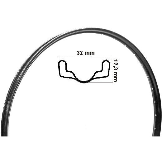Jante Ryde 28x11 2 noir 13g 37mm 36 trous etrto 635