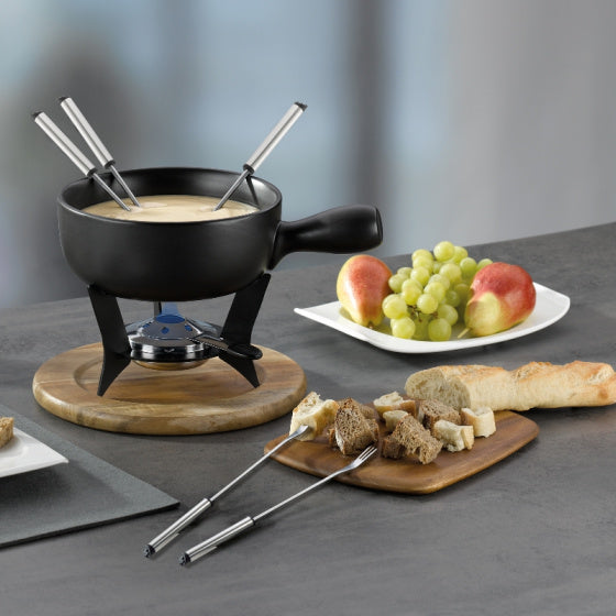 Landelijke fondueset 6 personen 2 liter 10-delig zwart