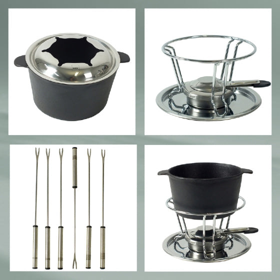 Kela Comore fondueset 800 ml 11-delig zwart