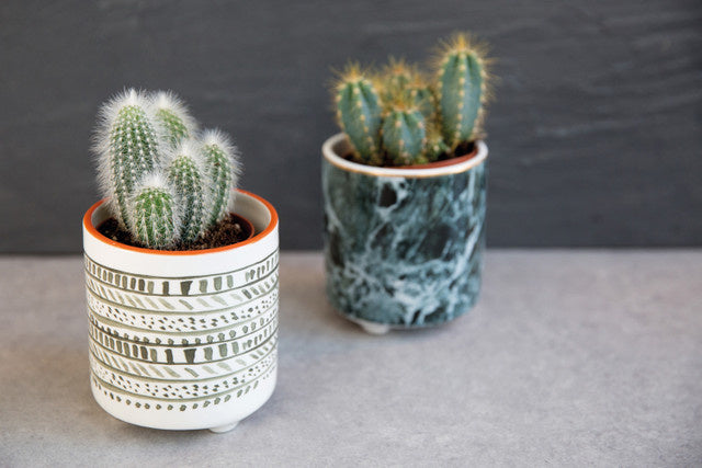 Bloempot 10 x 5 cm Keramiek Blauw