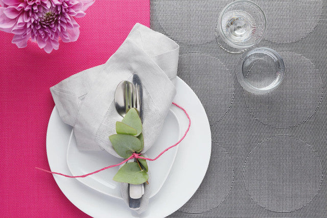 set de table 30 x 45 cm PVC polyester gris argent