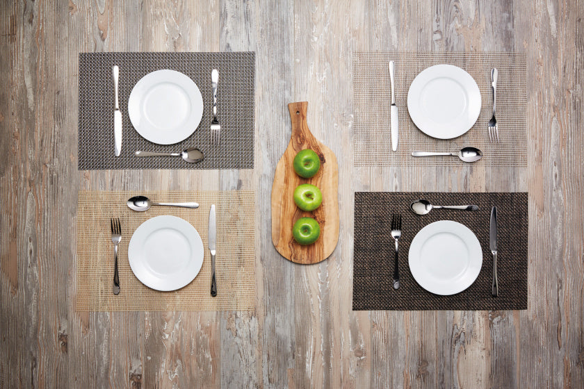 Metallic Placemat 30 x 45 cm PVC Goud antraciet
