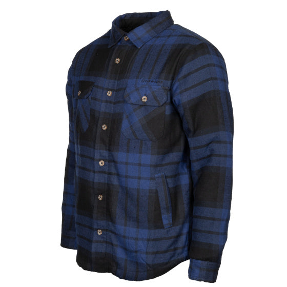 Life line Jervis Padded Flannel Shirt heren blauw zwart maat M