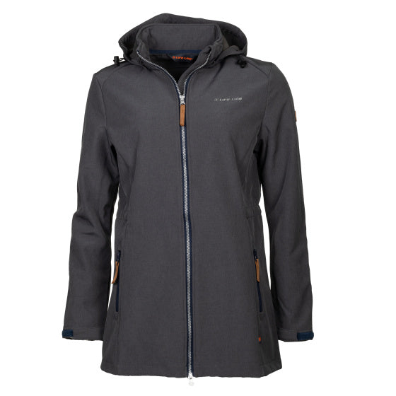 Kya softshell parka dames donkergrijs maat XL