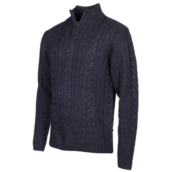 Marcel trui gebreid halve rits heren donkerblauw maat 4XL