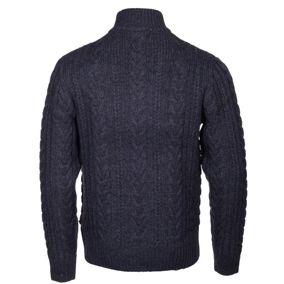 Marcel trui gebreid halve rits heren donkerblauw maat L