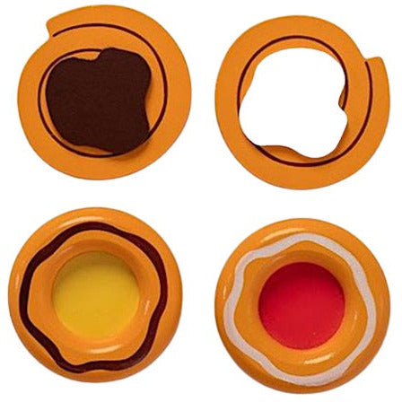 deens gebak junior 6 cm hout oranje bruin 4-delig