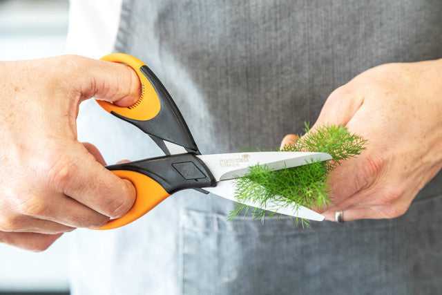 Kruidenschaar 20 cm RVS rubber Zwart oranje