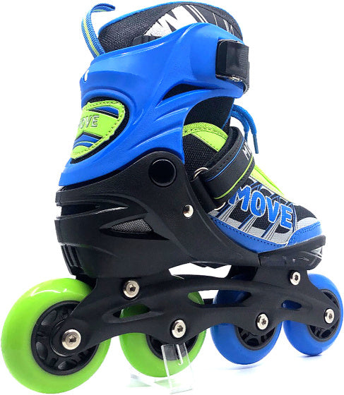 Inline skates Fast semi-softboot verstelbaar blauw groen maat 34-37
