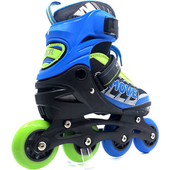 Inline skates Fast semi-softboot verstelbaar blauw groen maat 30-33