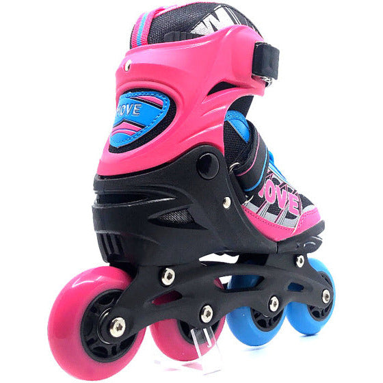 Inline skates Fast semi-softboot verstelbaar roze blauw maat 38-41