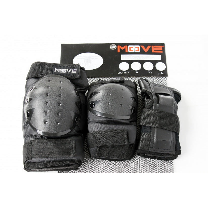 skatebeschermset 3-delig kinderen junior zwart