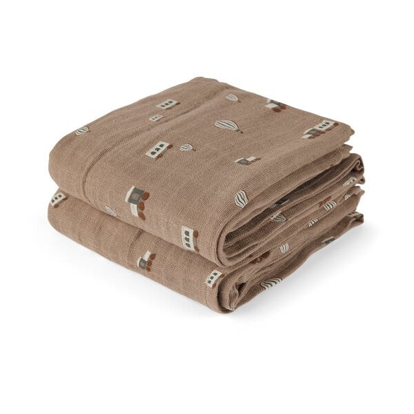 Nuuroo Nuuroo Bao mousselinedoek 2-pack met print