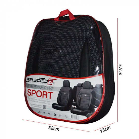 jeu de housses de siège SelectedFit Sports 2 mm noir 11 pièces