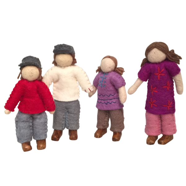 Papoose Toys Papoose Toys Kaukasische Familie 4 Poppen