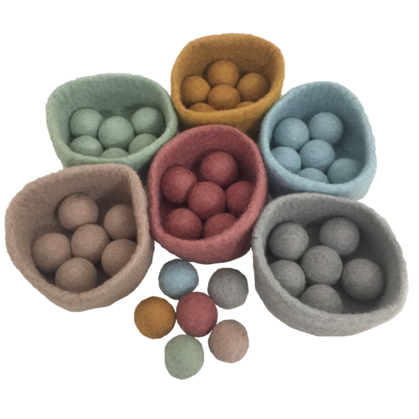 Papoose Toys Papoose Toys Earth Ball-Bowl Set 48pc 3+ Age