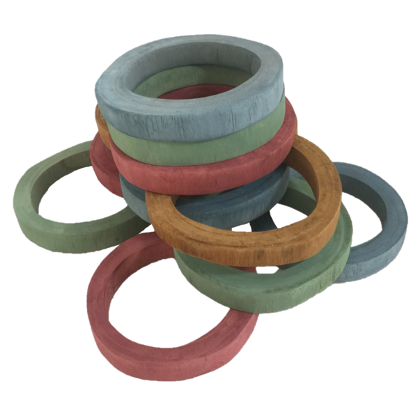 Papoose Toys Papoose Toys Aarde Houten Ringen 12 stuks