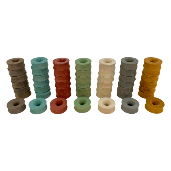 Papoose Toys Papoose Toys Mini Aarde Ring 2,5 cm 49 stuks