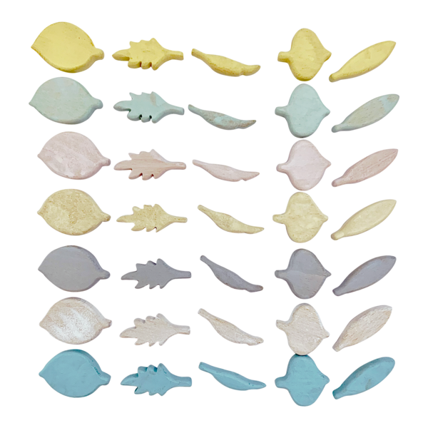 Papoose Toys Papoose Toys Mini Pastel Bladvormen 35 stuks
