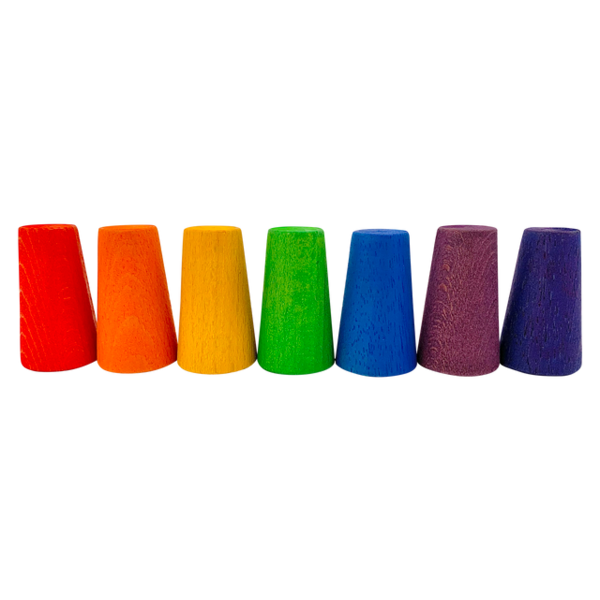 Papoose Toys Papoose Toys Mini Regenboogkegels 7st