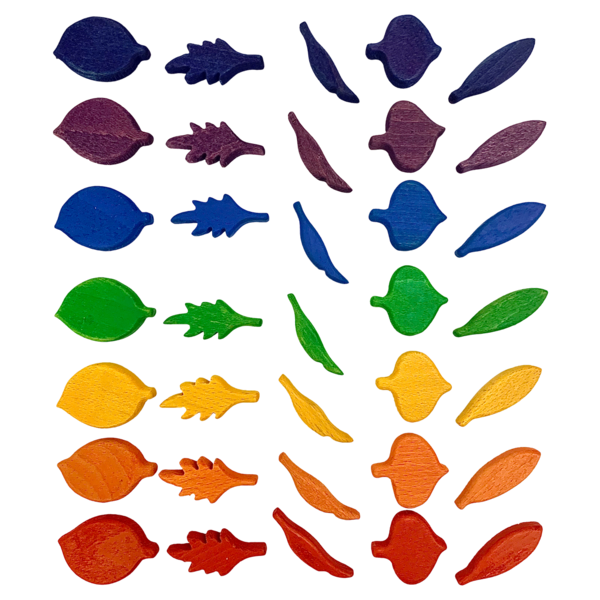 Papoose Toys Papoose Toys Mini Regenboog Bladvorm 35st