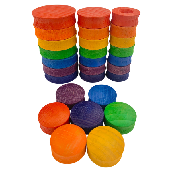 Papoose Toys Papoose Toys Mini Regenboog Rondes 28st