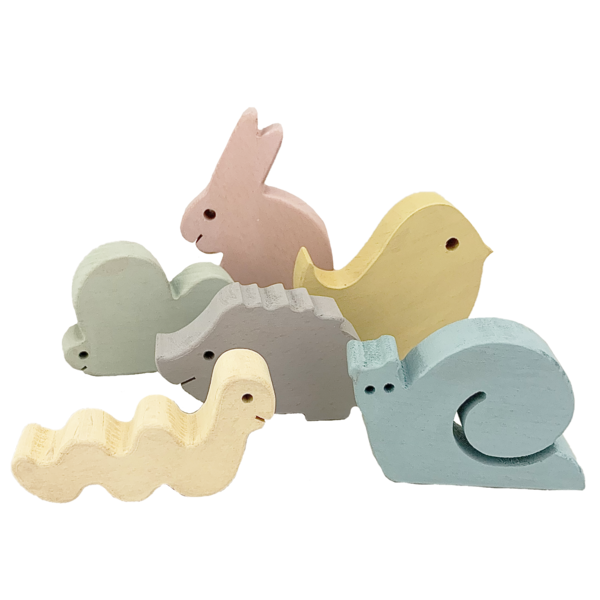 Papoose Toys Papoose Toys Pastel Houten Tuin 6-delig