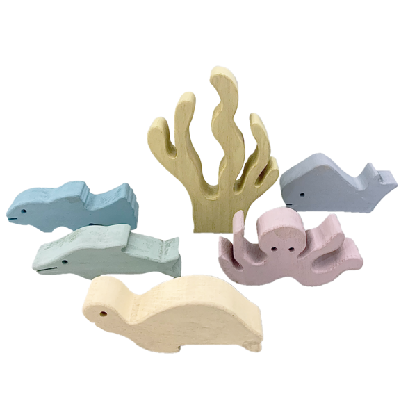 Papoose Toys Papoose Toys Pastel Houten Zeeverhaal 6-delig