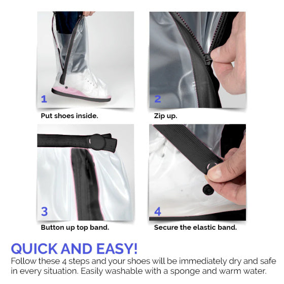 overschoenen reflecterend PVC transparant zwart maat 36-39