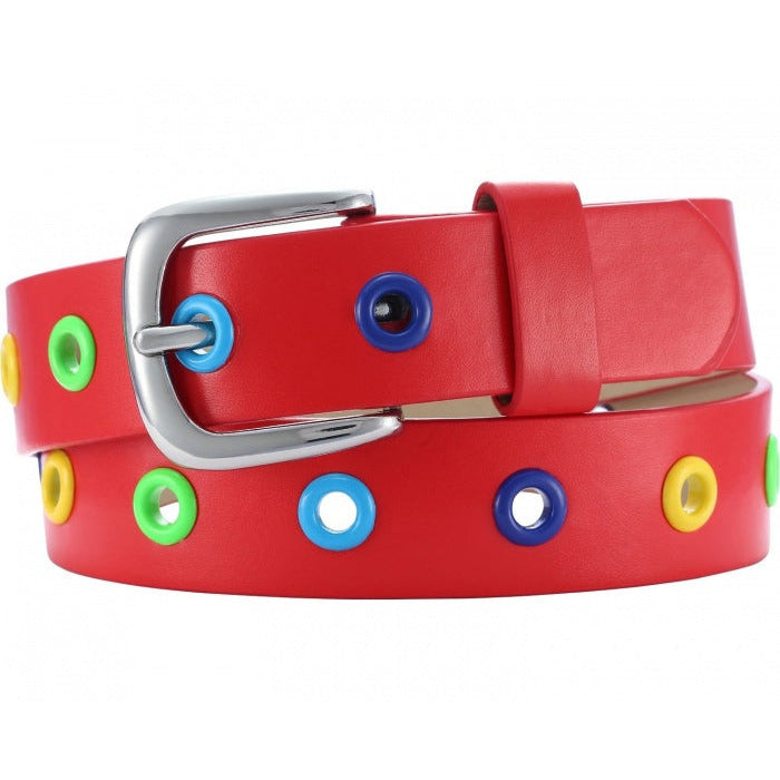 riem leder met kleuren junior rood maat 60 cm