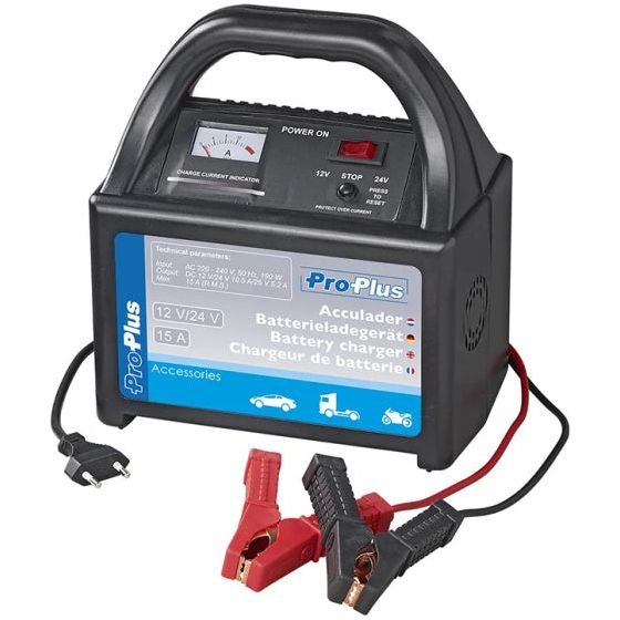 acculader 12 24 Volt 15 Ampère 30-300 Ah zwart