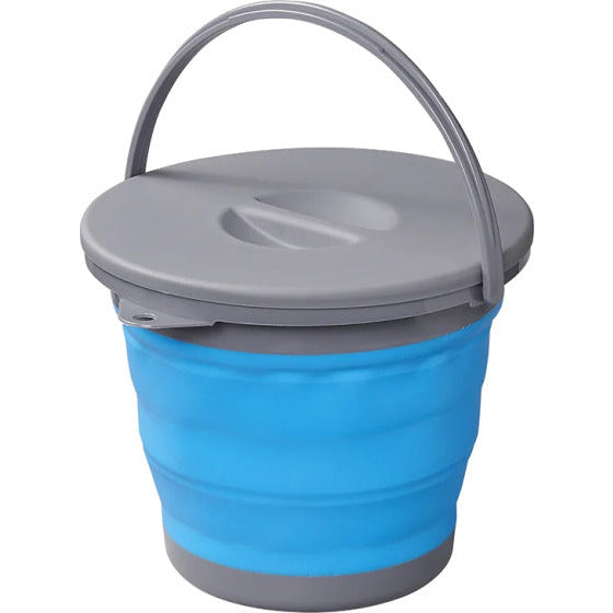 afvalemmer opvouwbaar 5 liter 20 x 25 cm blauw grijs