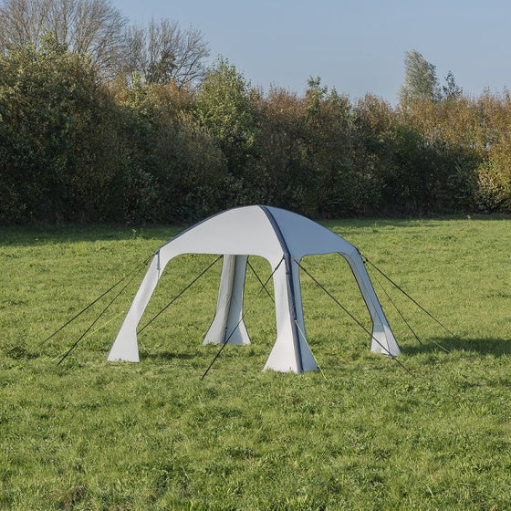 partytent opblaasbaar 365 x 365 cm lichtgrijs