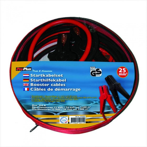 Startkabelset 350 Ampère 12 24 Volt 25 mm² 3,5 Meter