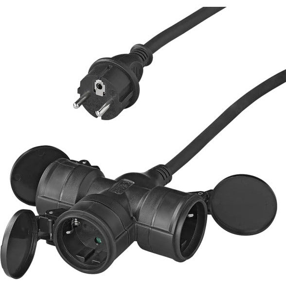 verlengkabel Schuko 3-voudig 20 meter 3x1,5mm² zwart