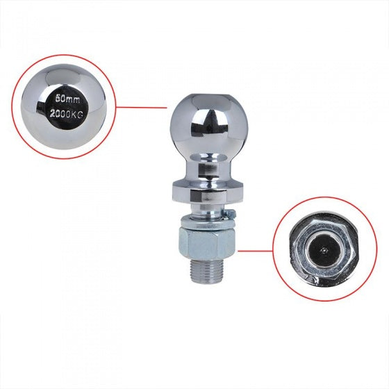 trekhaakkogel 50 mm recht M22 in blister zilver