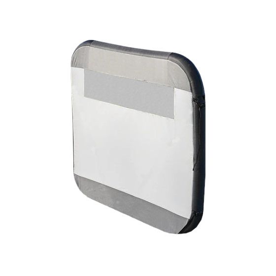 windscherm opblaasbaar 160 x 140 cm lichtgrijs zwart