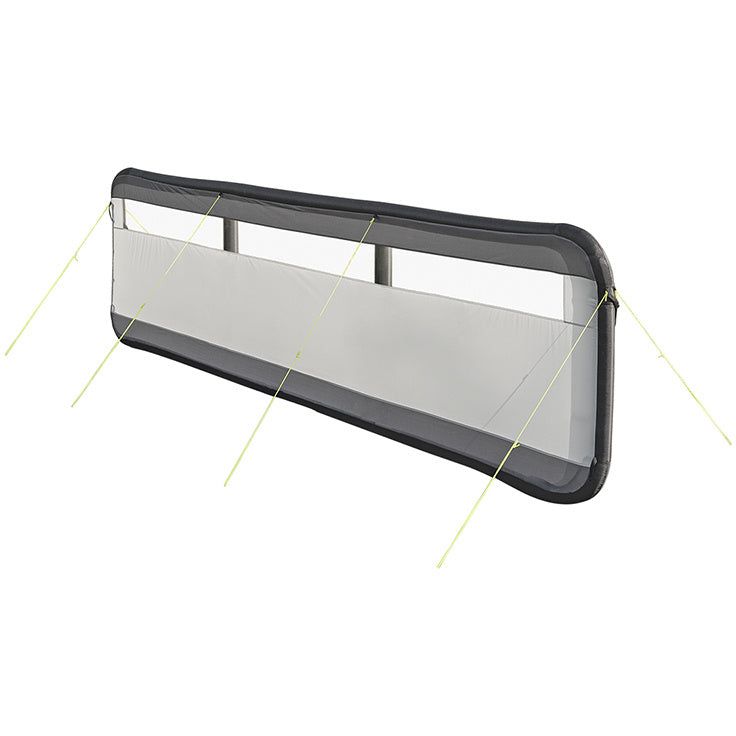 Proplus Windscherm opblaasbaar 480 x 140 cm lichtgrijs zwart