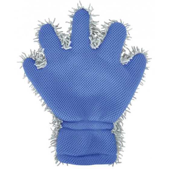 washandschoen 2-in-1 blauw grijs