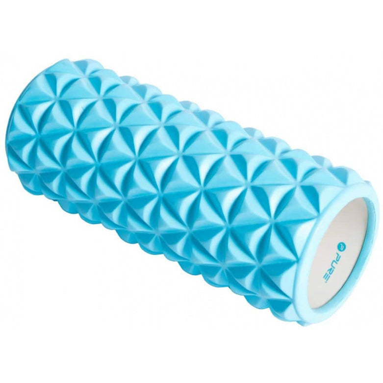 yogaroller 33 x 14 cm EVA PVC lichtblauw wit