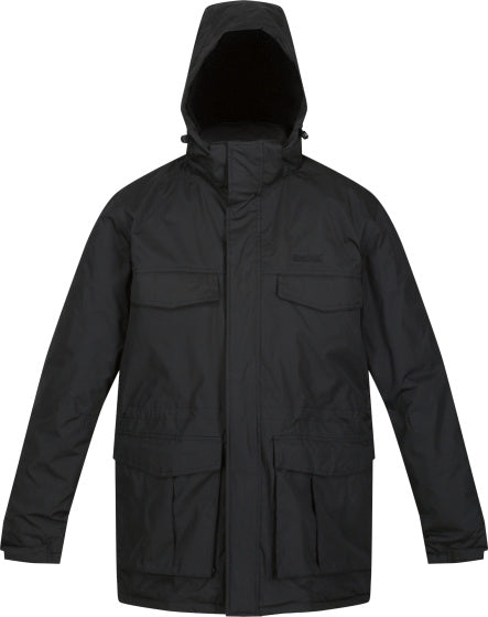 Palben Parkajack Waterdicht Heren Zwart Maat S