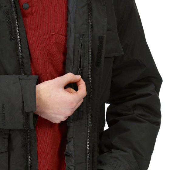 Palben Parkajack Waterdicht Heren Zwart Maat S