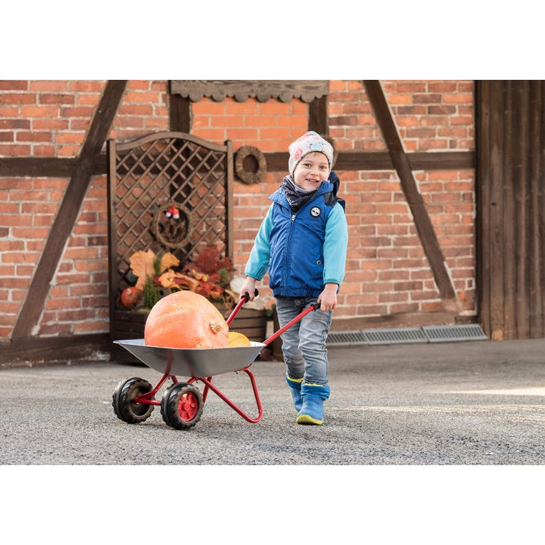 Rolly toys Stalen kruiwagen junior zilver rood