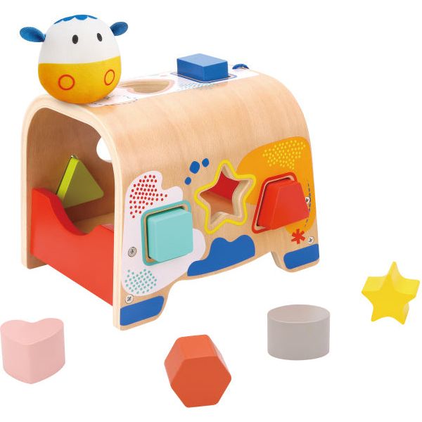 Houten Vormenstoof Koe 12 maanden 9-delig