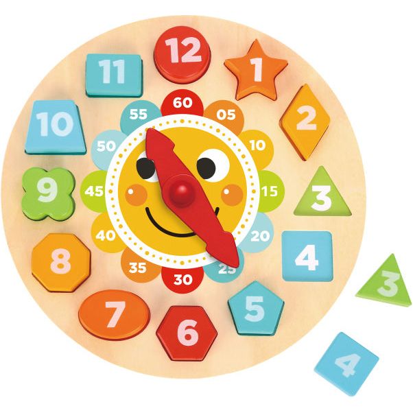 Tooky speelgoed Klokpuzzel Educatief Houten Speelgoed 13-delig