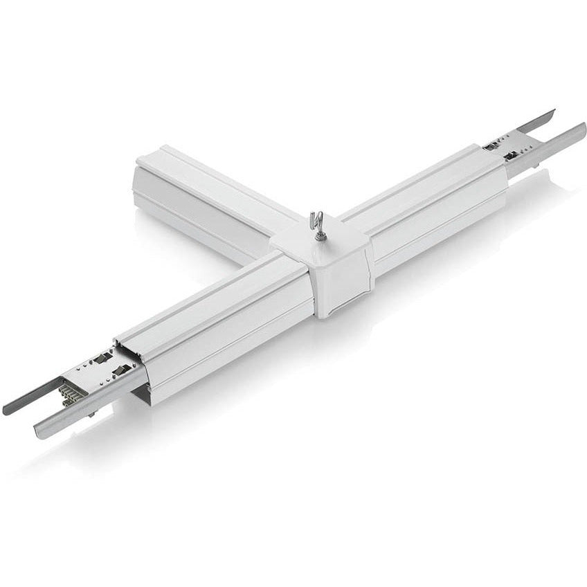 connector voor railverlichting T-vorm 8 draden zilver